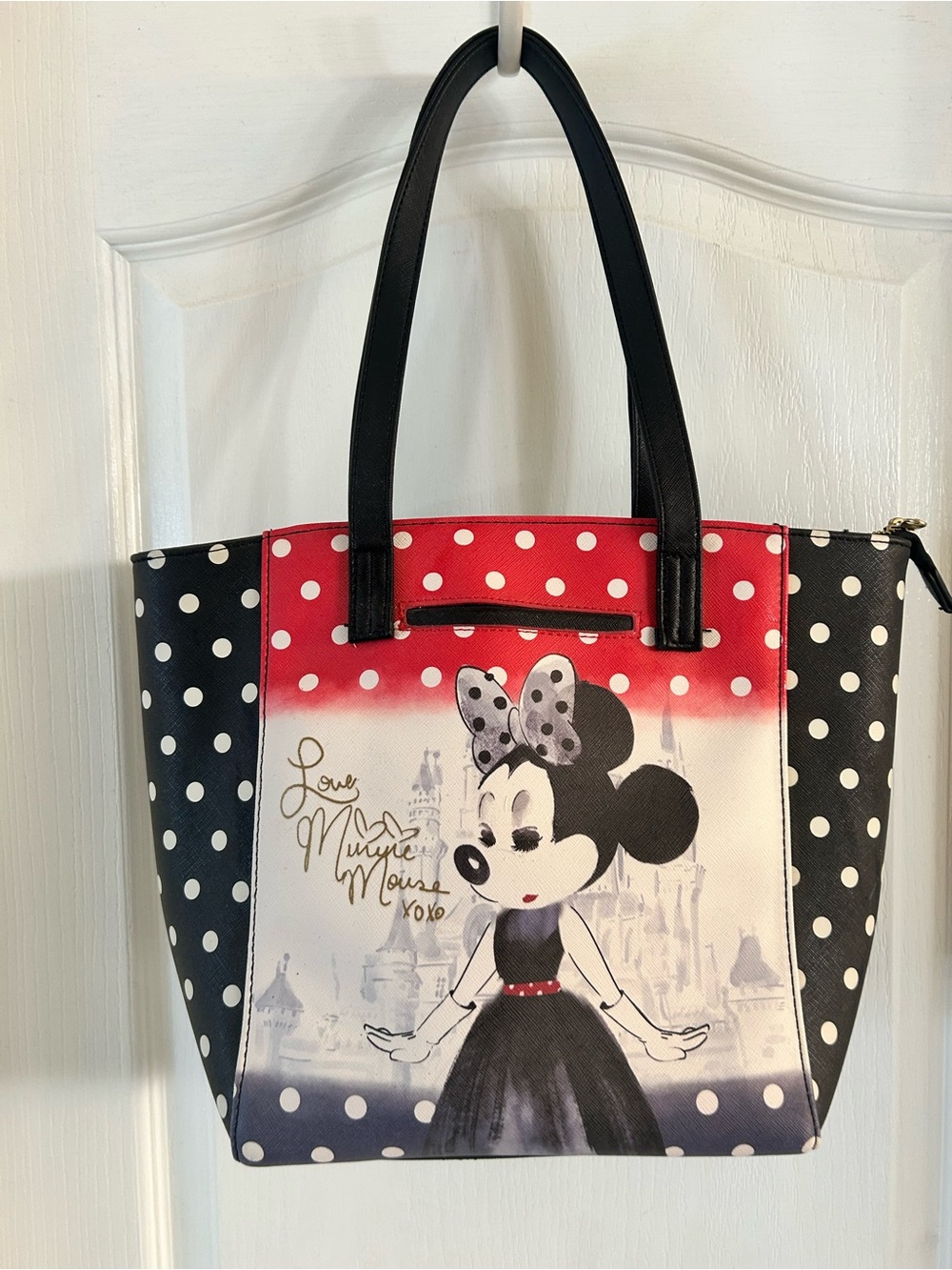 Disney Minnie Mouse Polka Dot Tote - Black, Red, White